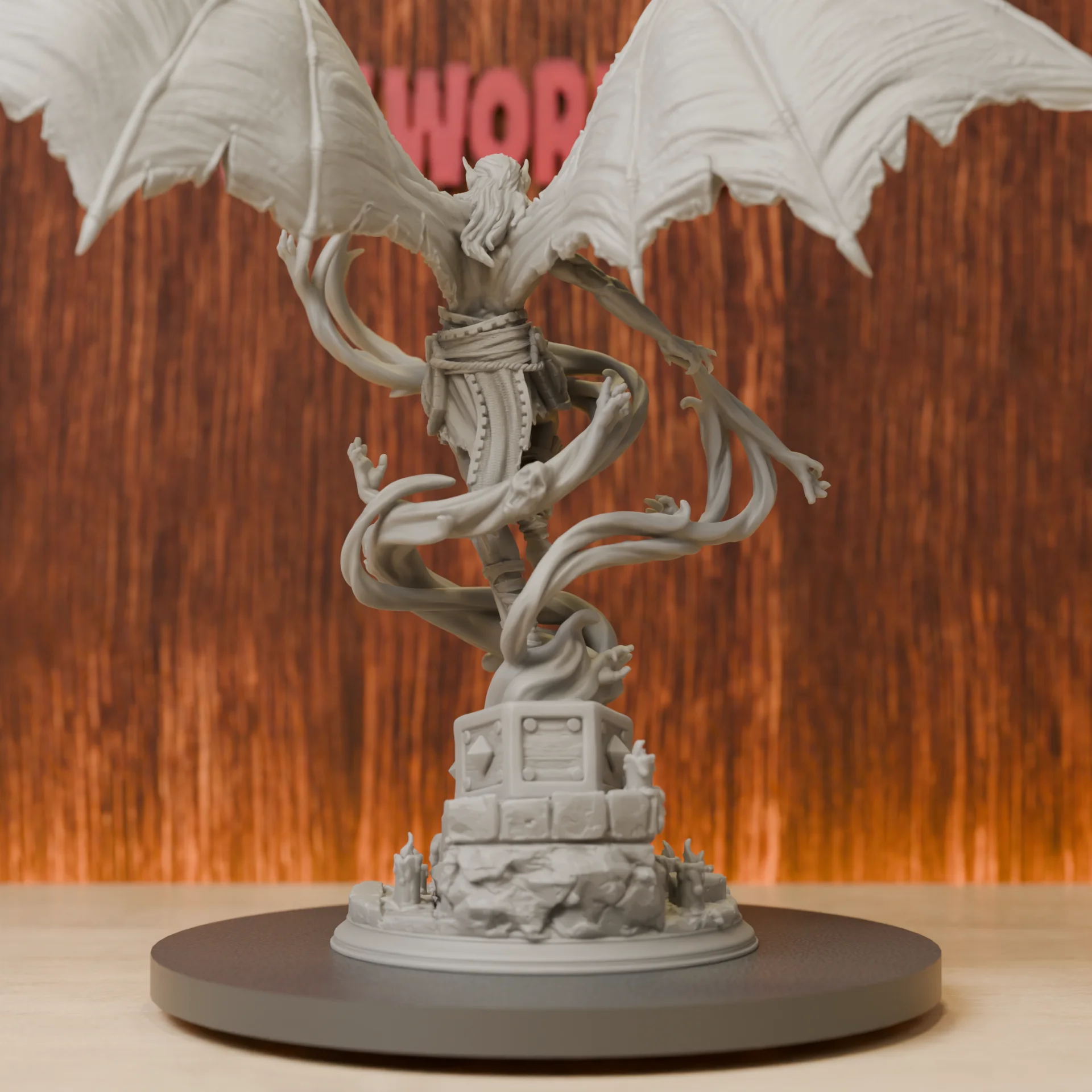 Elder Vampire Monster Boss Miniatures | 28mm-38mm | Resin 3D Printed DND Pathfinder Mini | Unpainted Grey