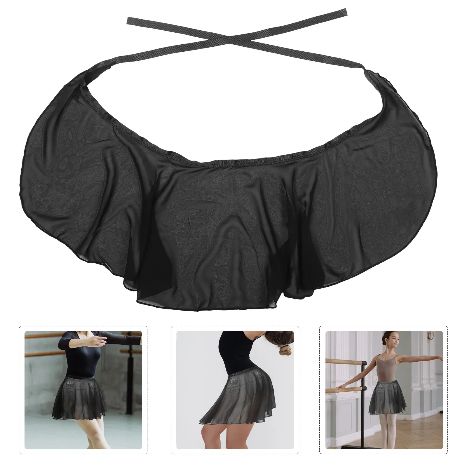 Chinlon Ballet Skirt Women Exquisite Elegant Comfortable Adjustable Wrap Dance Skirt for Ballet Practice Rehearsal