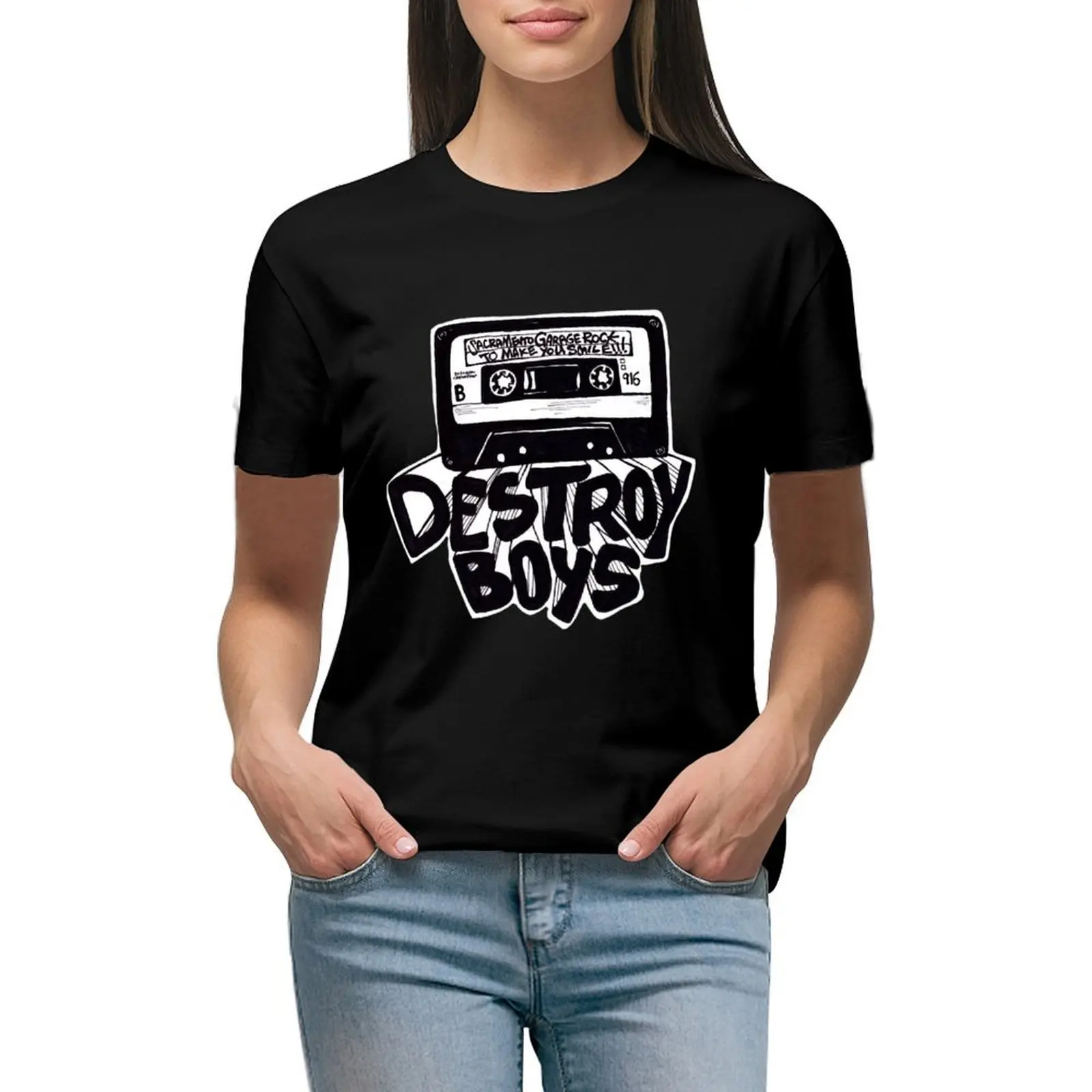 Destroy Boys Logo T-shirt summer tops korean fashion vintage clothes Summer Women's clothing