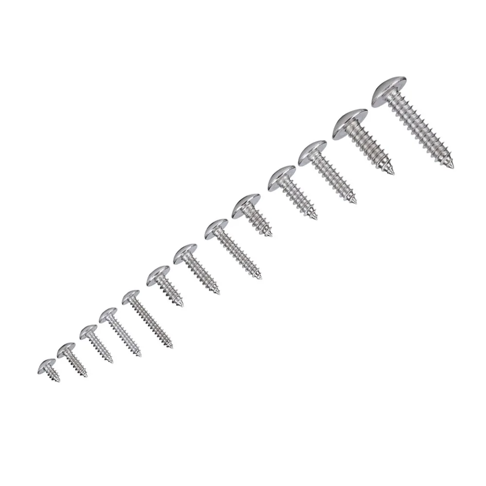 

180 Pcs 304 Stainless Steel Self Tapping Screws Flat Head M3 M4 M5 M6 Wood Screws Coarse Threaded Truss Head Sheet Metal Screws
