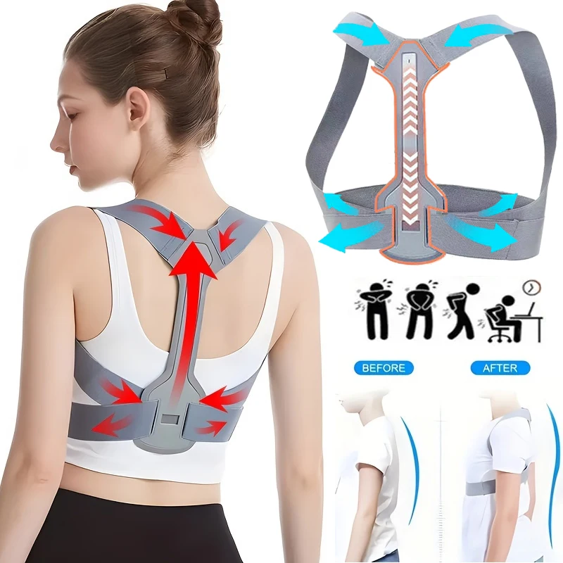 Back Support Posture Corrector: Shoulder Straightener Belt Adjustable Lumbar Spine Correction Belt