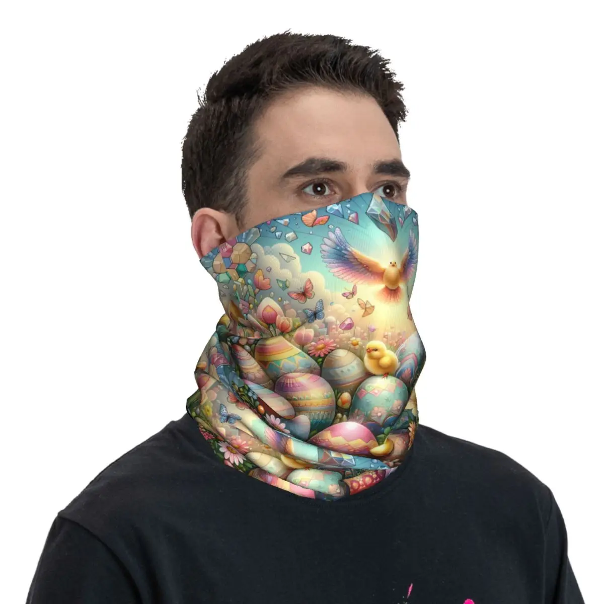 Easter Egg Scarf Neckerchief Neck Face Mask Polyester
