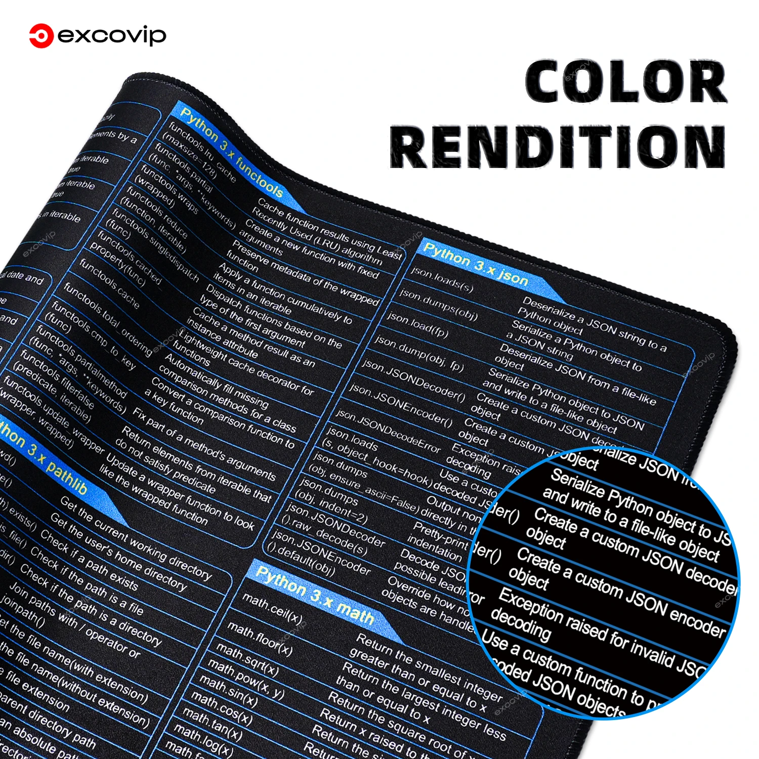 لوحة ماوس برمجة EXCO Python 3.x، اختصارات كبيرة، لوحة ماوس للذكاء الاصطناعي، حصيرة مكتبية للتعلم العميق على شبكة الإنترنت #3