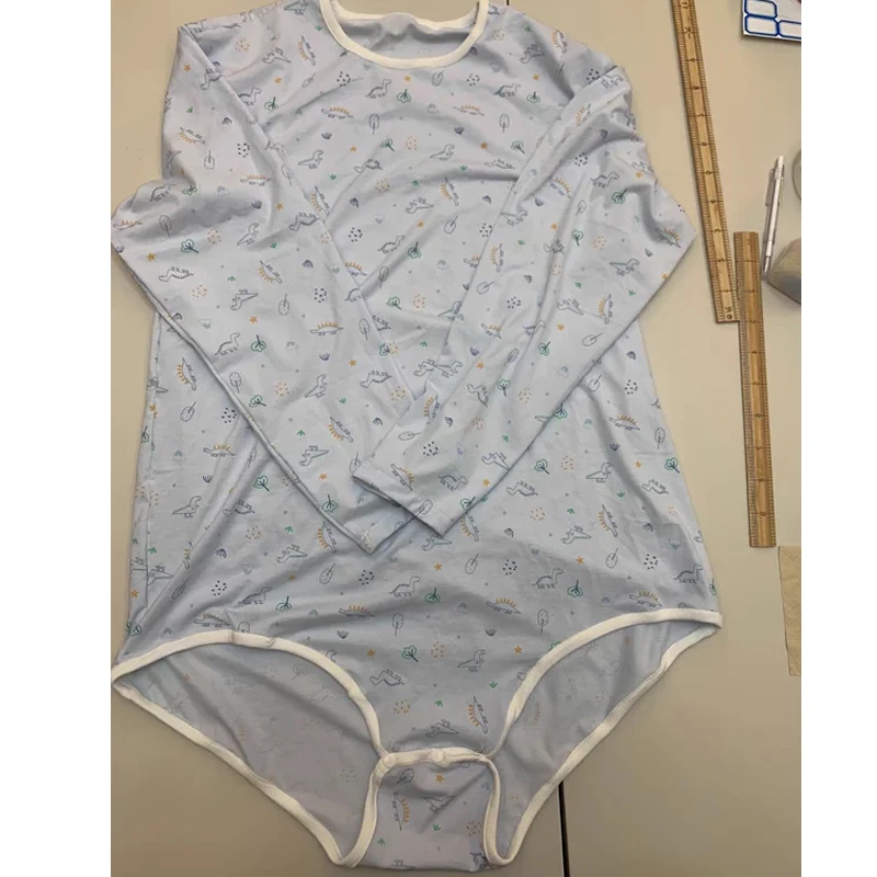 

Cute Cartoon Print ABDL Cotton Adult Baby Diaper Onesie Plus Size Bodysuit DDLG Role Play Jumpsuit Soft Comfortable Rompers