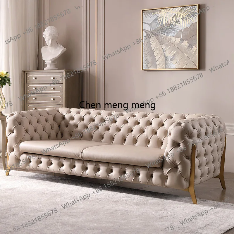 

Simple Leisure Sofas Villa Homestay Comfortable Living Room Sofas Modern Synthetic Leather Furniture Couch
