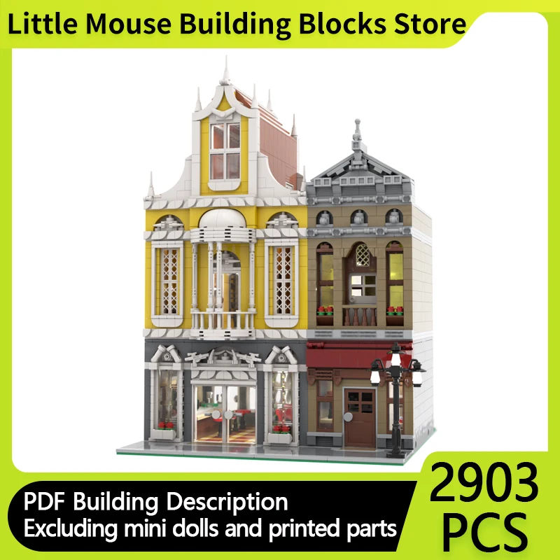 

Модель City Street View MOC, строительные кирпичи, бар и квартира, модульные технологии, подарки, праздник, сборка, детские игрушки, костюм