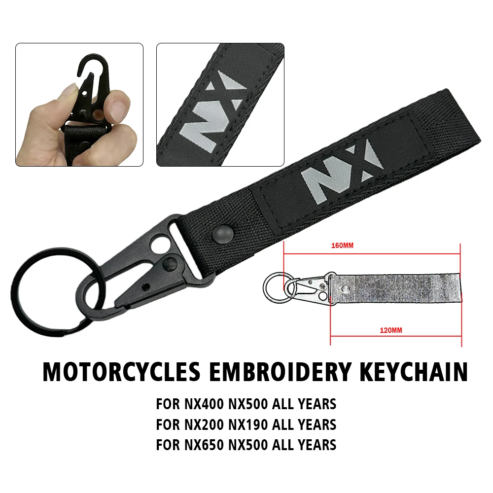 Acessórios para Motocicletas HONDA NX400 NX500 NX200 NX190 NX650 NX500, Chaveiro Bordado, Porta-Chaves NX 400 500