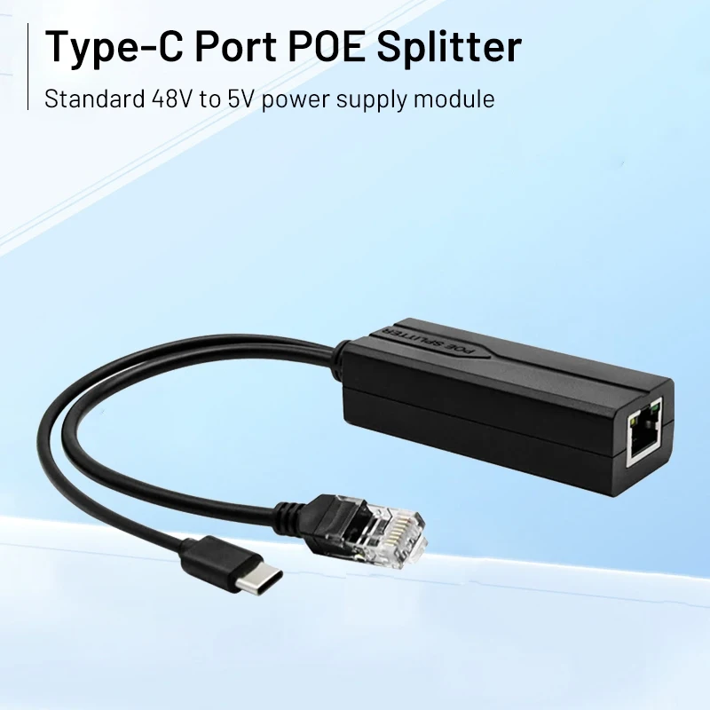 

Гигабитный порт Type-C, разветвитель POE, стандарт 100 Мбит/с, модуль питания USB от 48 В до 5 В, разветвитель портов POE до RJ45