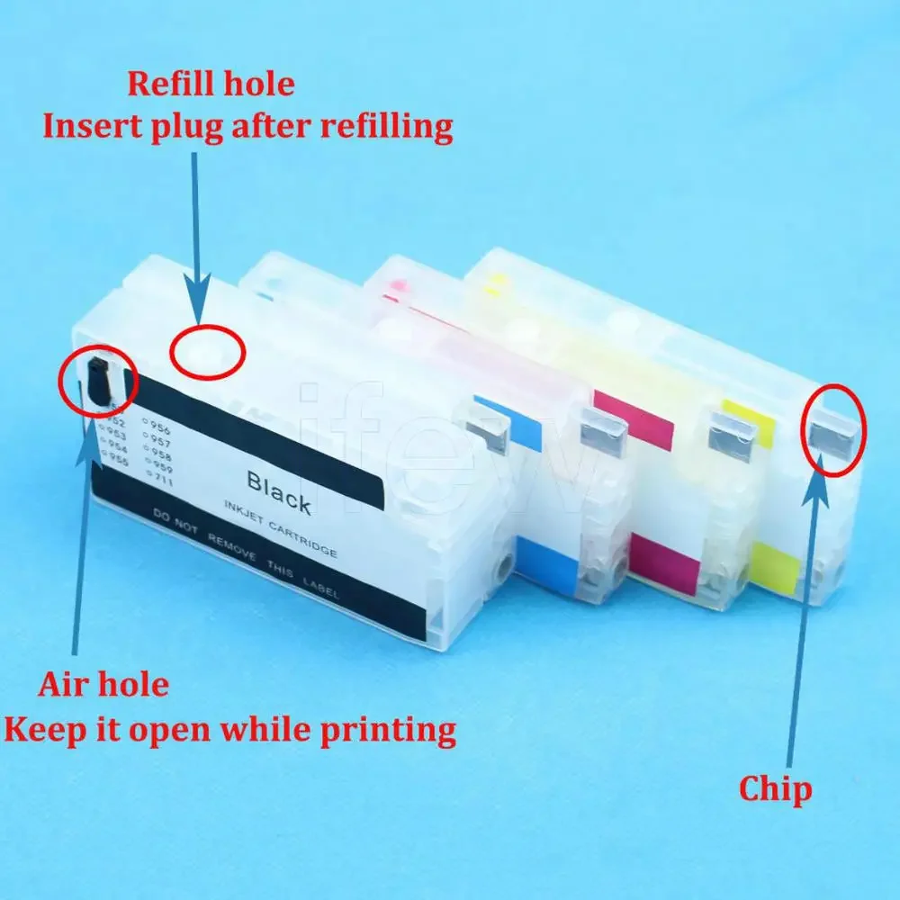 Printer Ink Cartridge For HP 95U HP 952 953 954 955XL With Permanent 954 Chip for HP Officejet Pro 7740 8210 8710 8720 8730 8740