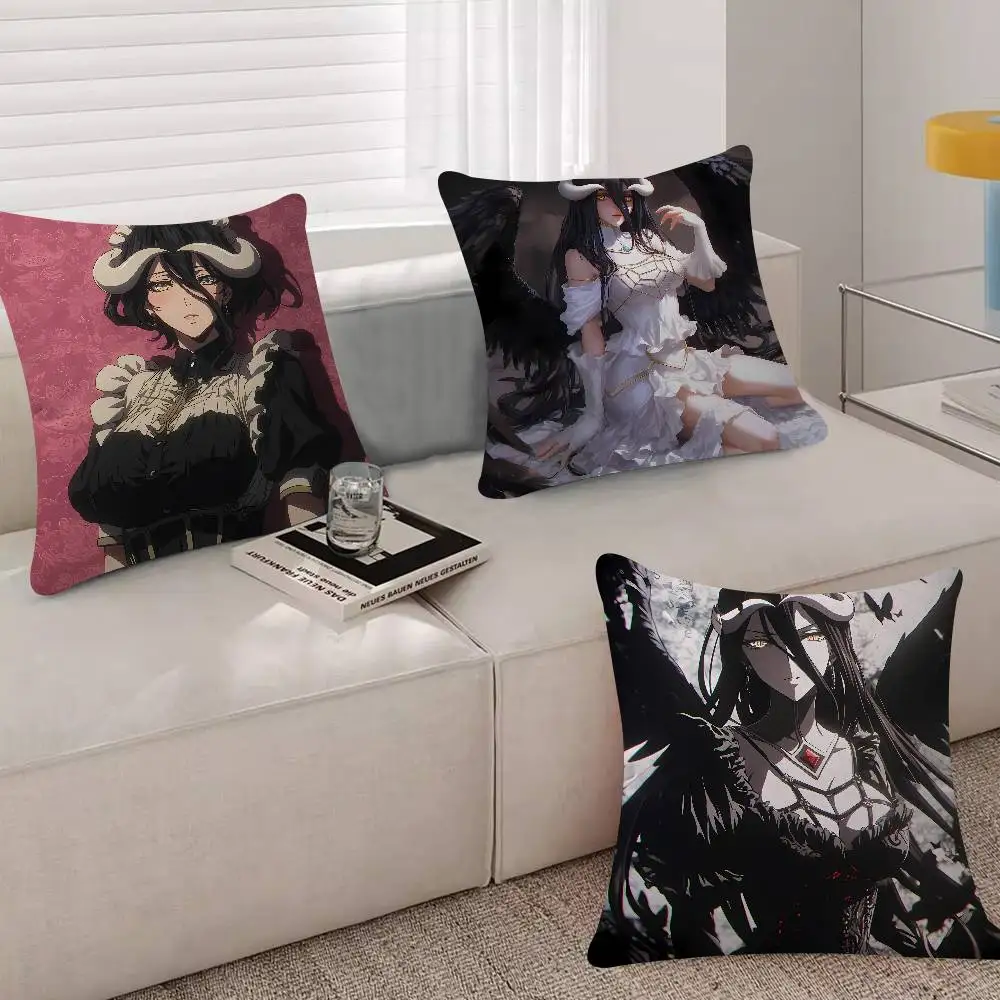 Anime Albedo O-OVERLORD Mini 45*45cm Cushion Cover Pillow Cover Decor Pillowcase Home Pillowcase For Couch Pillow