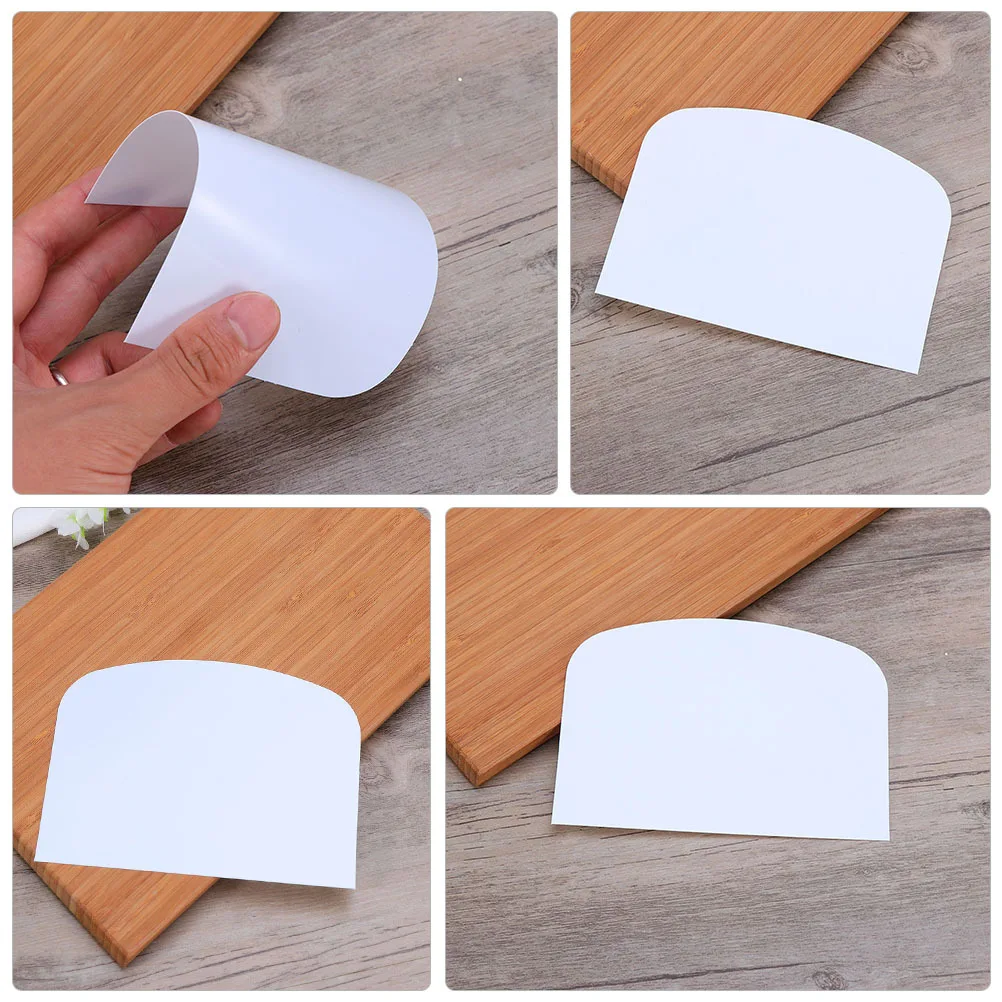 Baking Scraper Plastic Kitchen Tool White Soft Edge Non Scratch for Cake Cream Dough Multifunctional Cooking Baking Accessories