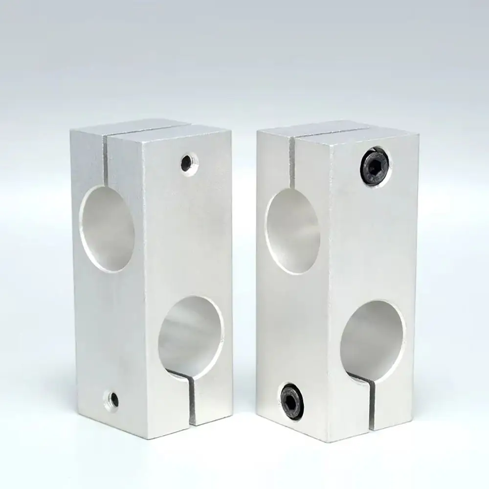 1Pcs Optical Axis Pillar Fixing Clamp Vertical Fixed Diameter Cross Block Steel Pipe Fixing Bracket Aluminum Alloy