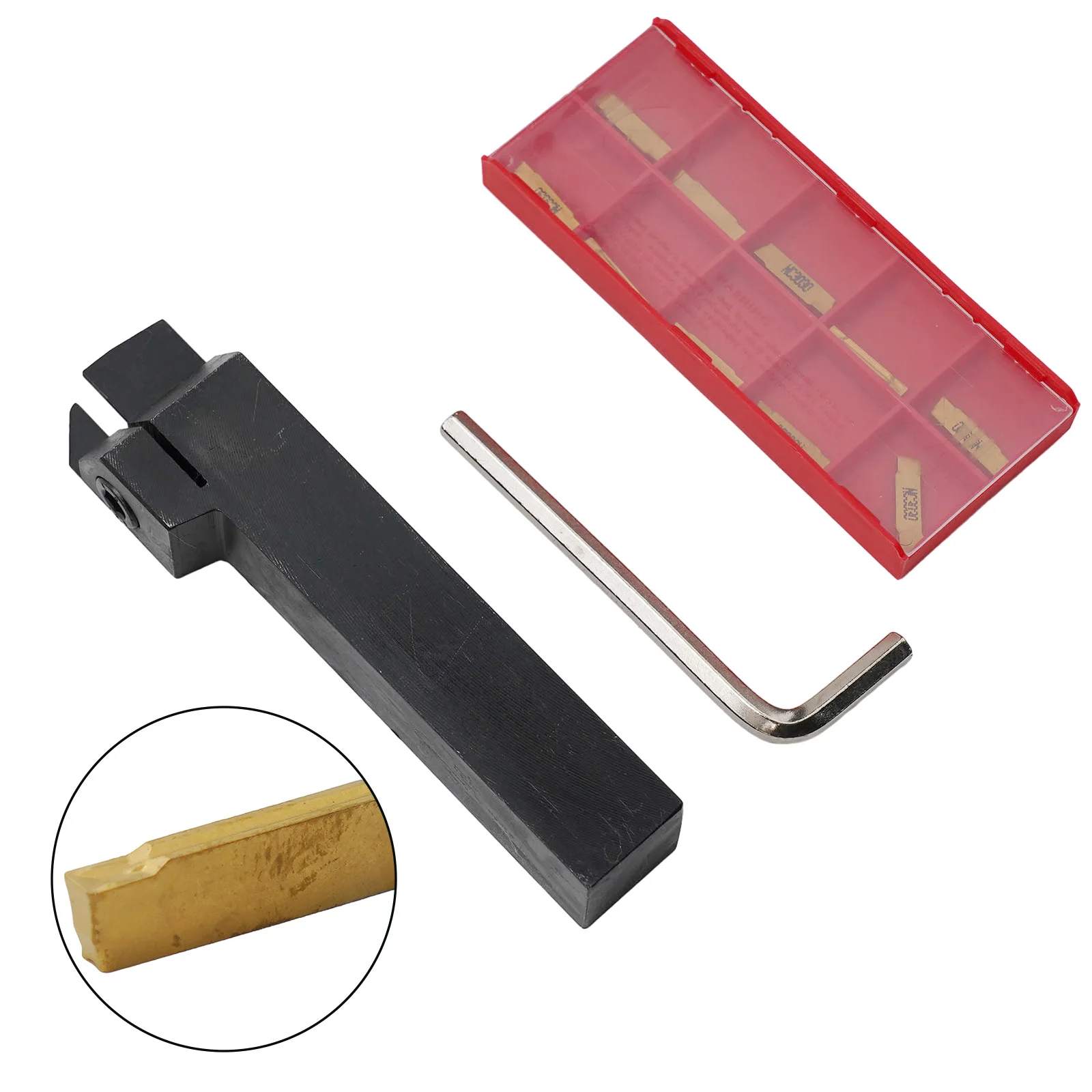 10 Buah Sisipan MGMN200 + MGEHR2020-2 20Mm Tempat Alat Pemotong Alur Bubut dengan Aksesori Mesin Kunci Pas