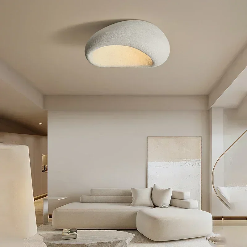 

2025 Japanese Wabi Sabi Resin Ceiling Lamp Surface Mounted Led DownLight With E27 Changeable Bulb For Bedroom Living Dining Room