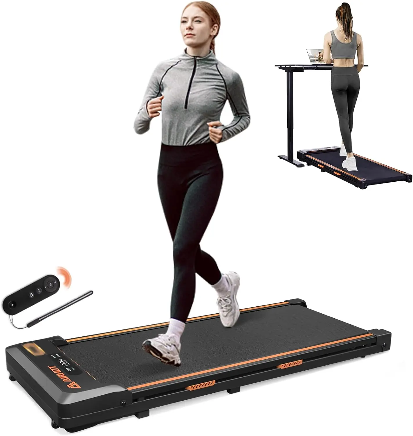 

Under Desk Treadmill, Walking Pad 2 in 1 for Walking and Jogging, Portable Walking Treadmill with Remote Control Lanyard for Hom