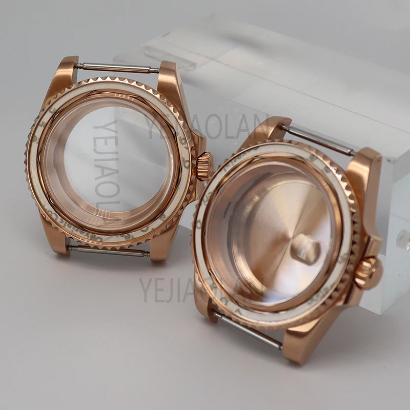 40mm Rose Gold Cases Men's Watch Parts For nh34 nh35 nh36 nh38 Eta 2824 Miyota 8215 Movement 28.5mm Dial 316L Stainless Steel