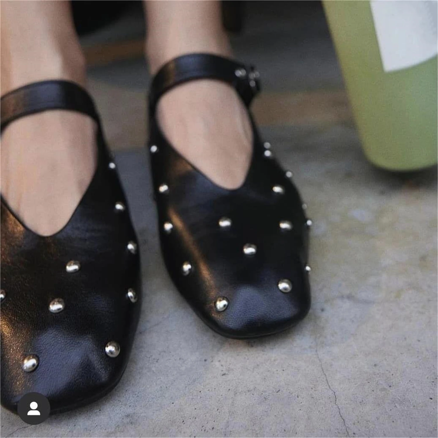 

Rivet Ballet Flats Women's Black Courts New Buckle Spring Summer Soft Leather Shoes Mary Jane Flats 2024 Shoes Woman's shoes