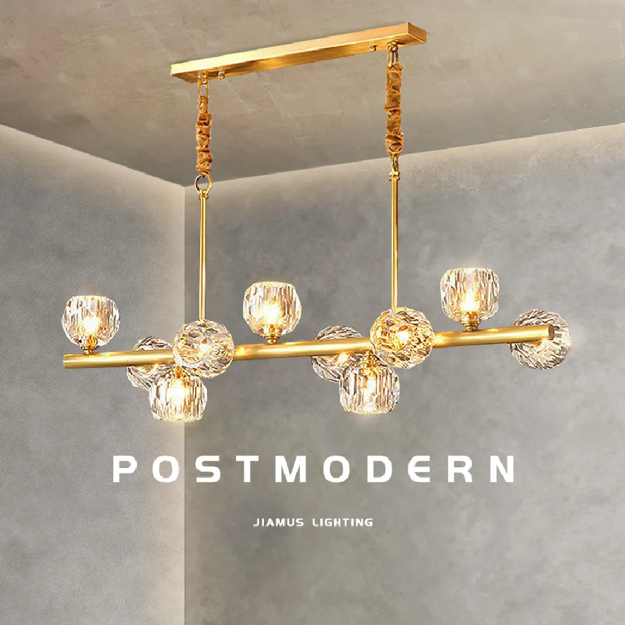 

IWP Modern Golden Copper Pendant Lamp Living Room Dining Hall Bedroom Indoor Decor Luxury Creative Hanging Light With G9 Lights