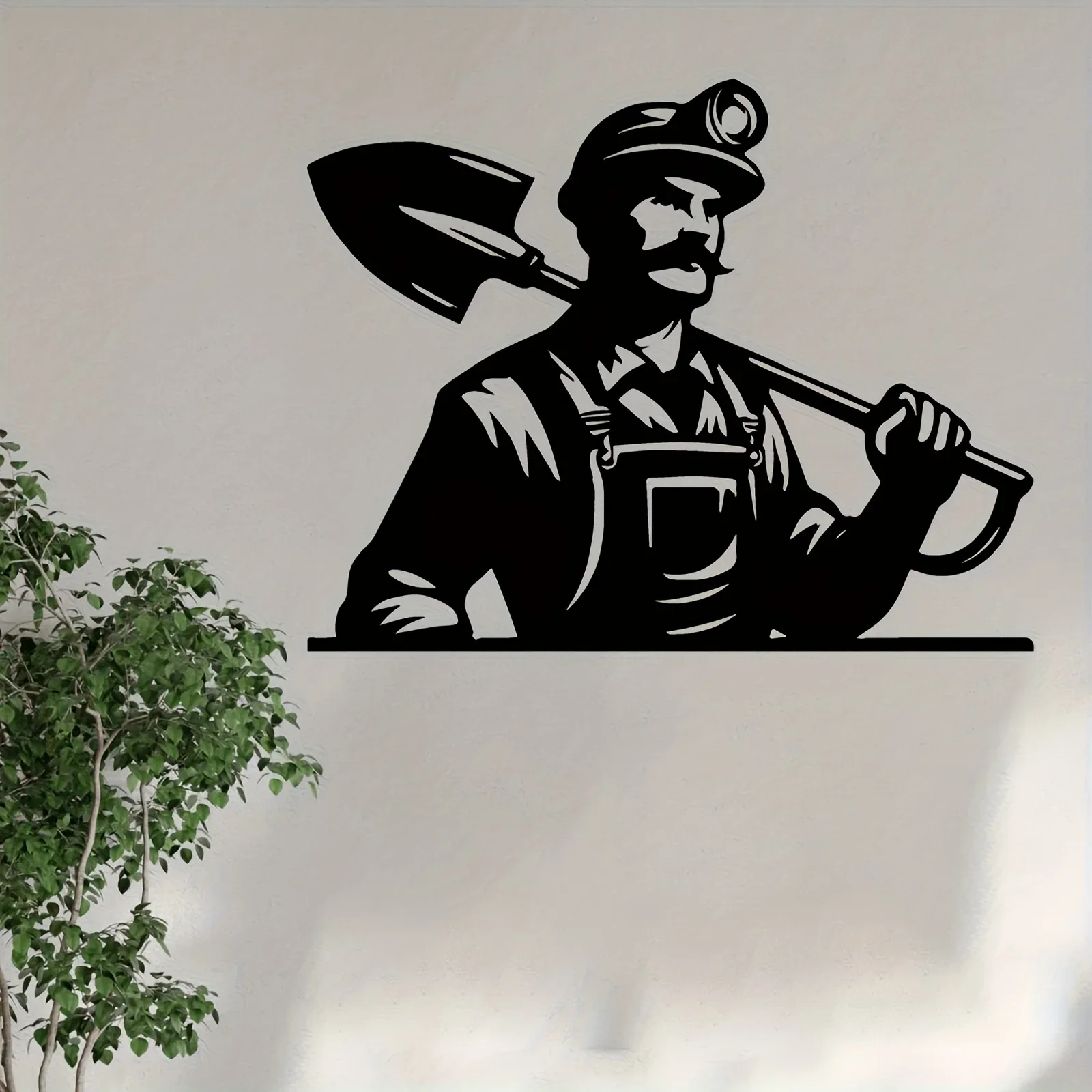 Brand Industrial Rustic Iron Wall Art Waterproof Durable Miner Decor For Garage Workshop Cave Mining Themed Room 12x16 Inch