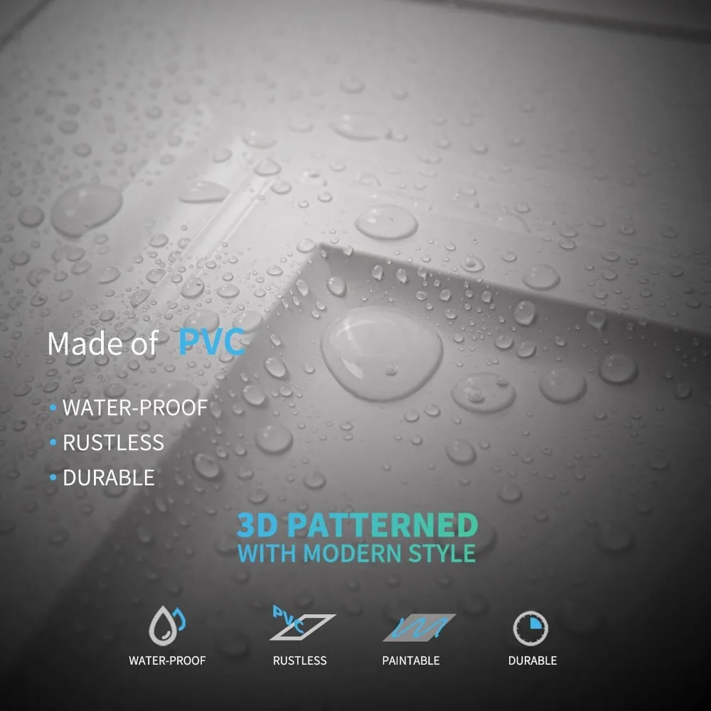 Набор из 12 потолочных плиток 2x4 футов, декоративные потолочные панели из ПВХ для подвала, кухни, ванной комнаты, 24x48 дюймов, крышка