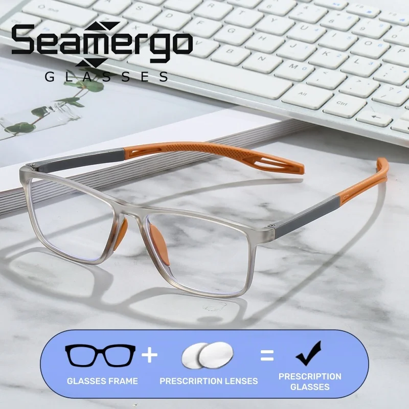 

SEAMERGO Trend Anti-slip Sports Prescription Glasses Lightweight Women and Men Customized Presbyopia Myopia Optical Lenses