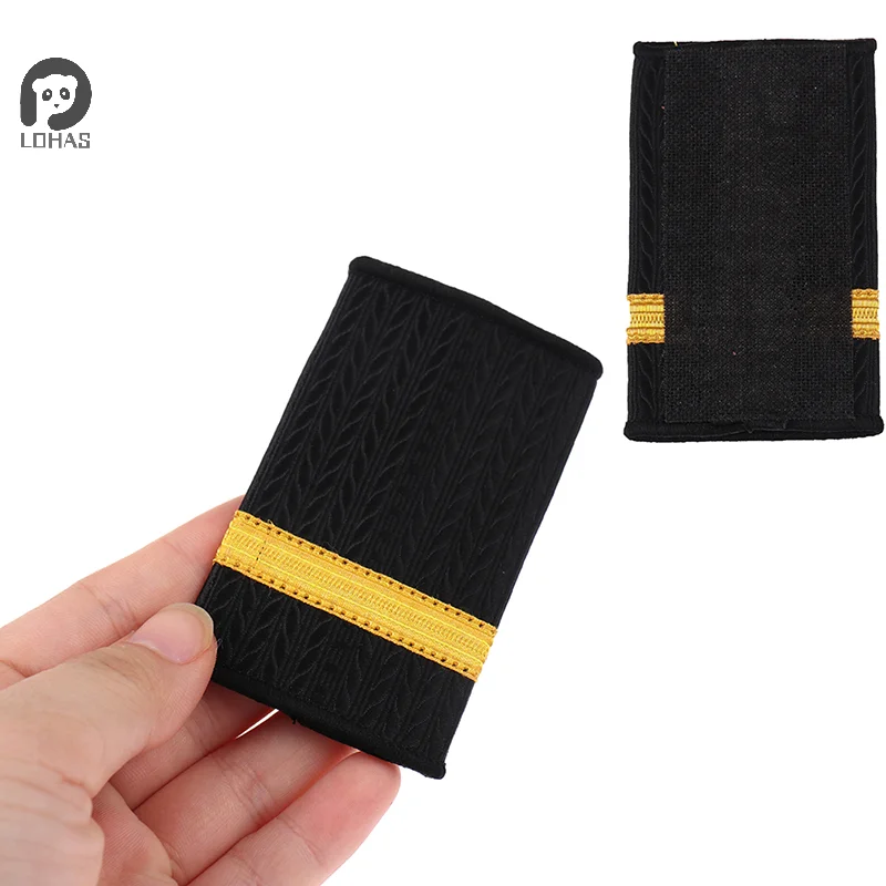 1Pair Clothing Decor Epaulettes Professional Pilots Uniform Epaulets Bars Shirts Craft Shoulder Badges Garment DIY Accessory