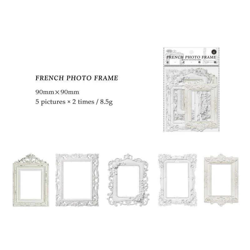 Hollow Embossed Photo Frame Material Paper Junk Journal Planner Scrapbooking Vintage Diy Craft Cardstock