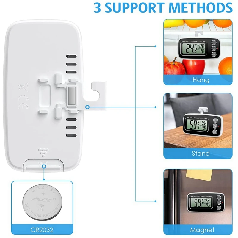 Fridge Thermometer, Digital Refrigerator Thermometer Waterproof Fridge Freezer Thermometer Monitor For Home