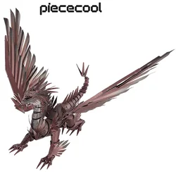 Piececool-3D Metal Puzzles para Adultos, Hellstrom Dragon Jigsaw, Model Building Kits, Brinquedos Criativos, DIY Set, Brain Teaser