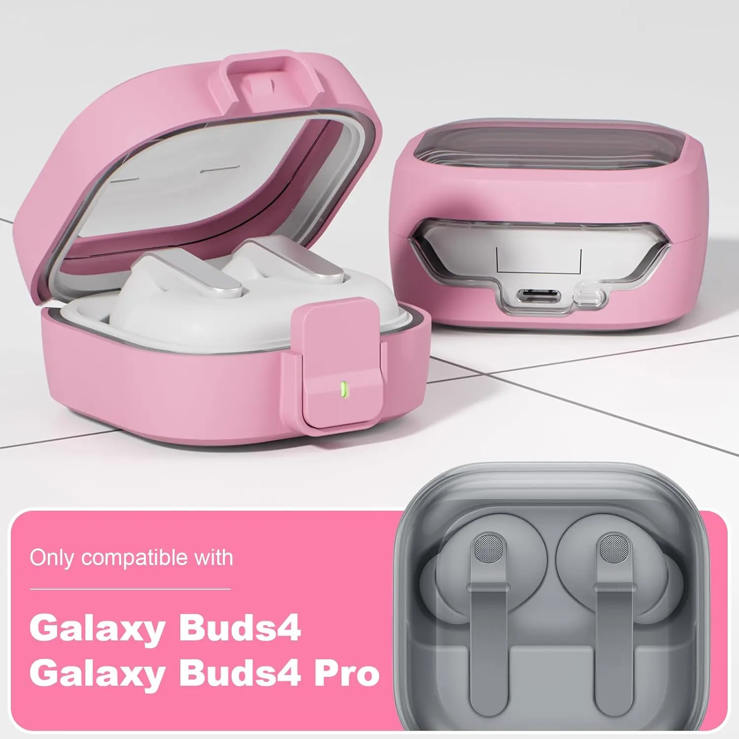 Case For Buds 4 Pro Samsung Security Lock Transparent Cover for Galaxy Buds 4 Earphone Case for Women Buds 4 pro With Lanyard