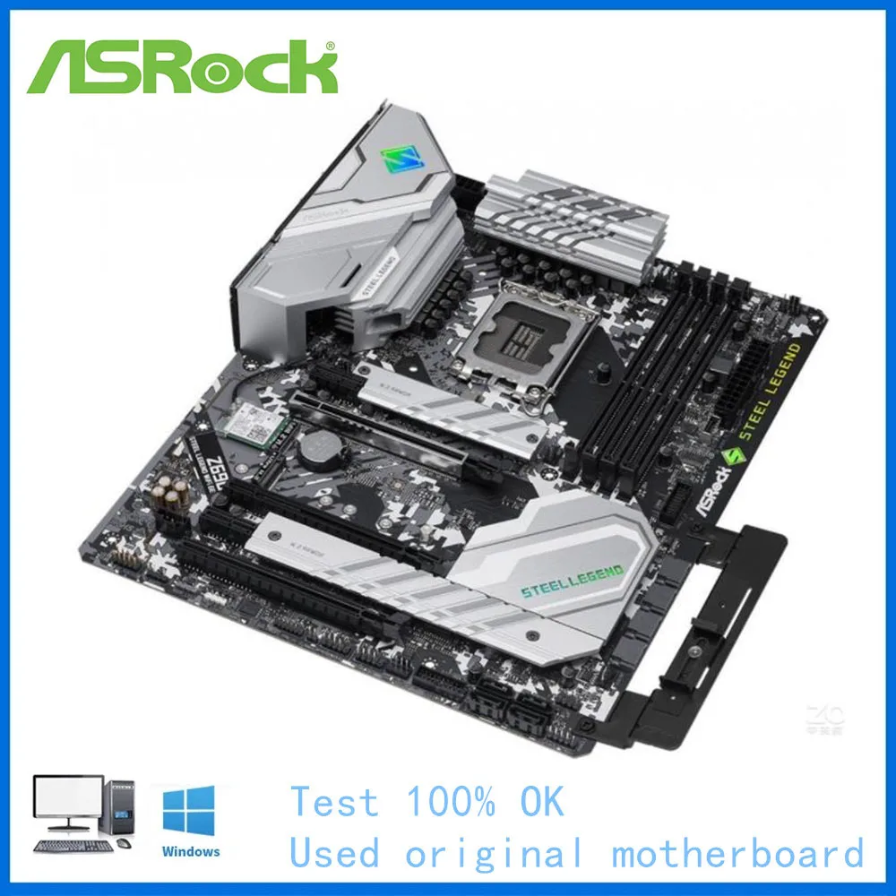 For intel Z690 Used ASRock Z690 Steel Legend WiFi 6E Socket LGA1700 DDR4 Desktop Mainboard 12th Gen Motherboard support 12700K