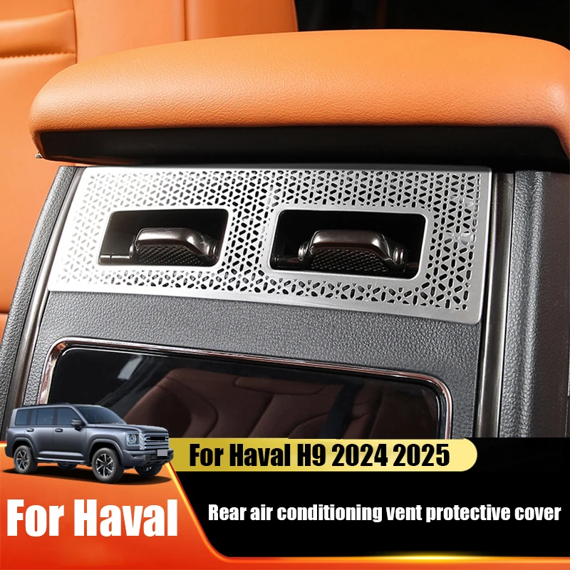 

Для Haval H9 II 2024 2025 2026 Материал из нержавеющей стали для защитной крышки заднего кондиционера автомобиля