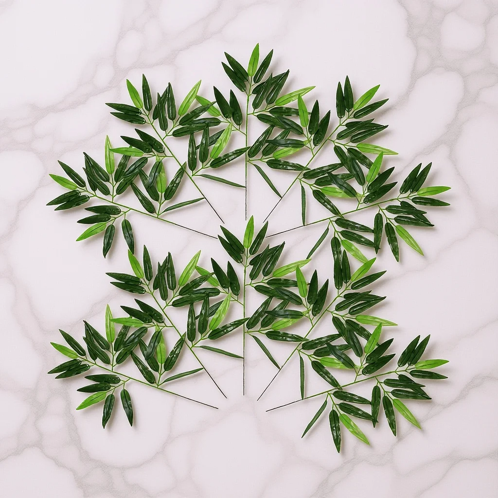

100Pcs Lifelike Fake Bamboo Leaves Bright Green Decorative Leaves for Home Party Wedding Wall Decor Artificial Plants Greenery