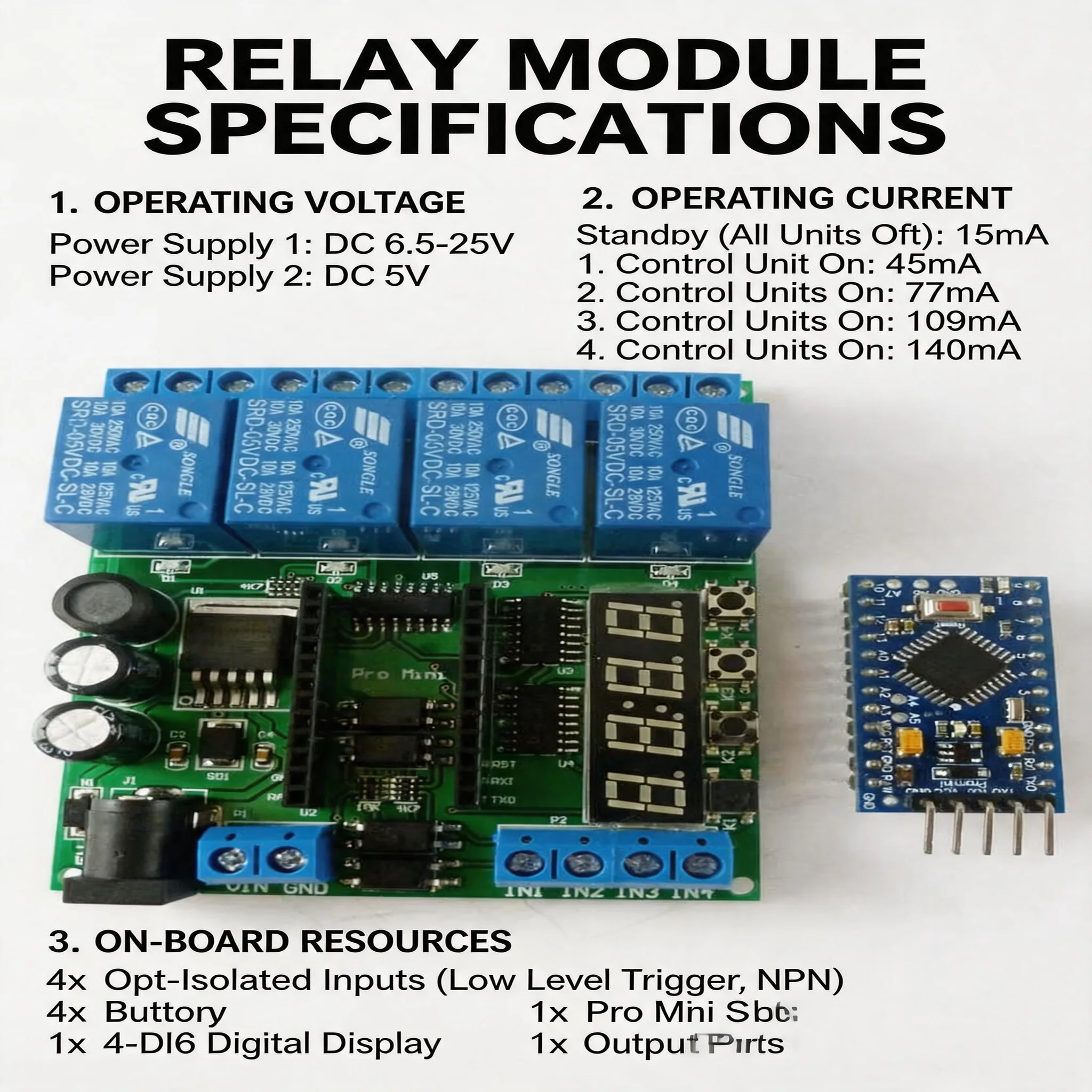 4CH DC12V 24V Mini PLC Relay Shield Module Programmable Delay Cycle Control Board for Arduino DIY LED Display Project