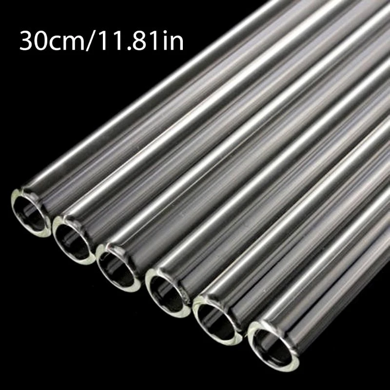 Reusable Thick Straws Wedding Birthday Party Clear Glass Drinking Straws M68E