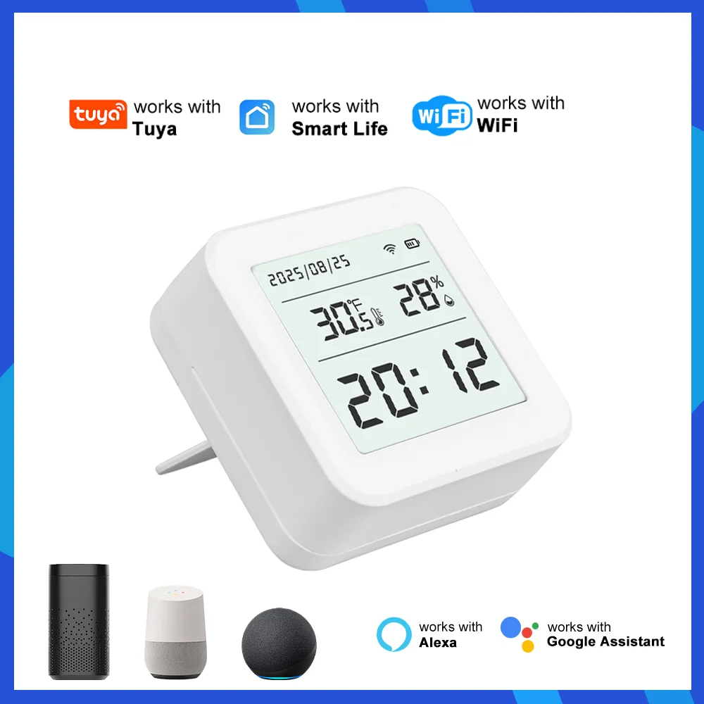 Tuya Smart WIFI Temperature and Humidity Sensor with Backlight LCD Display Indoor Thermometer Hygrometer Smart Home Automation