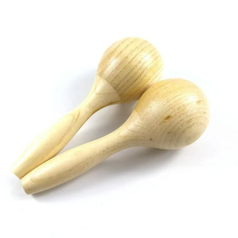 木製マラカスハンドパーカッションガラガラシェーカー楽器子供のための教育玩具誕生日カーニバルパーティーの記念品ギフト