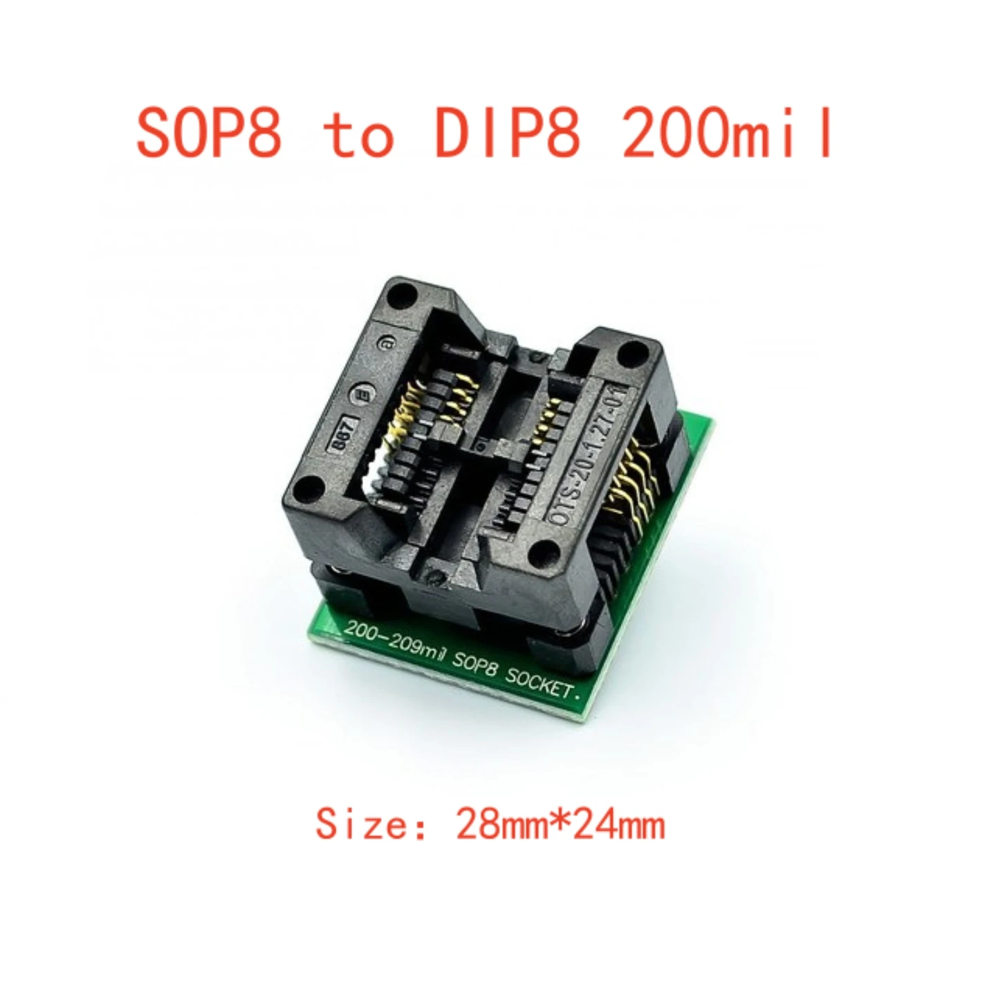 Programmieradapter für IC-Konvertierung und Test, SOP8/14/16/18/20/24/28 auf DIP 150/200/208/300 Mil breit/schmal. – Detail 6