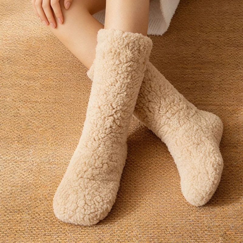 Calzini da pavimento per interni, calzini pantofola ispessiti antiscivolo, ispessiti e confortevoli per le donne