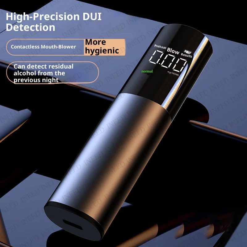 Automatic Alcohol Tester Electronic Breathalyzer LED Display Portable Rechargeable Portable Alcoholimeter Detector