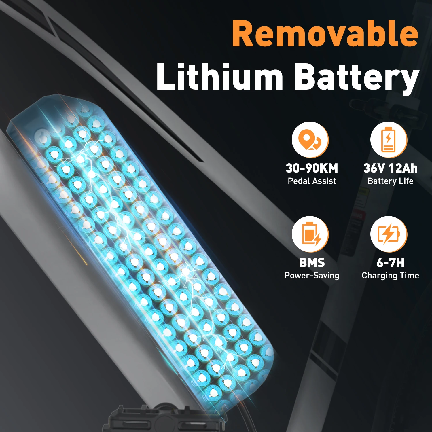 تكنولوجيا EVERCROSS-دراجة كهربائية للبالغين ، دراجة كهربائية MTW ، بطارية 36 فولت ، بطارية 12 أمبير ، نطاق 60 ميل ، EK28 #4