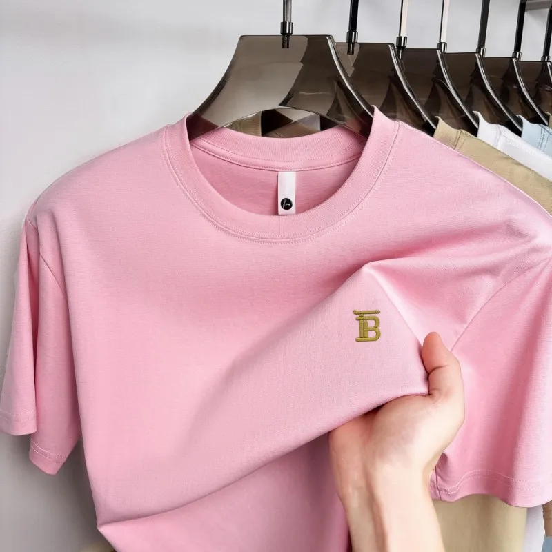 Top-Selling Man Short-Sleeved T-Shirt Round Neck Letter Print Summer New Casual Versatile T-Shirt Various Colors Men's Clothing
