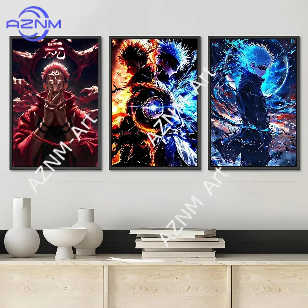 

1pc Anime Jujutsu Kaisen Prints Poster Figure Itadori Yuji Gojo Satoru Canvas Painting Home Decor Poster Fans Gifts-unframed