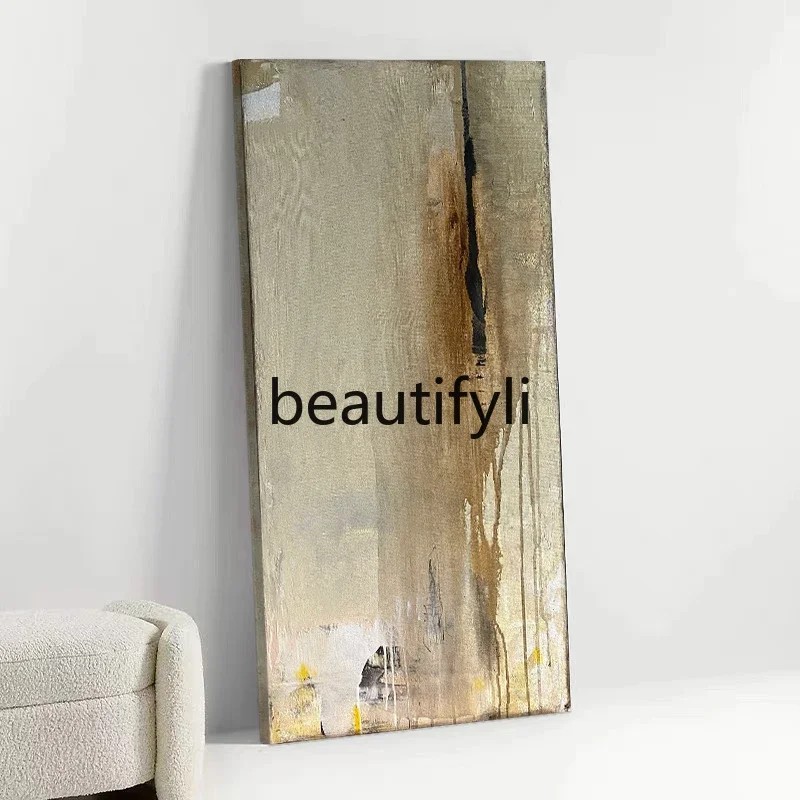 

Hand painted oil painting living room tea room porch hanging painting wabi sabi, abstract mural1184