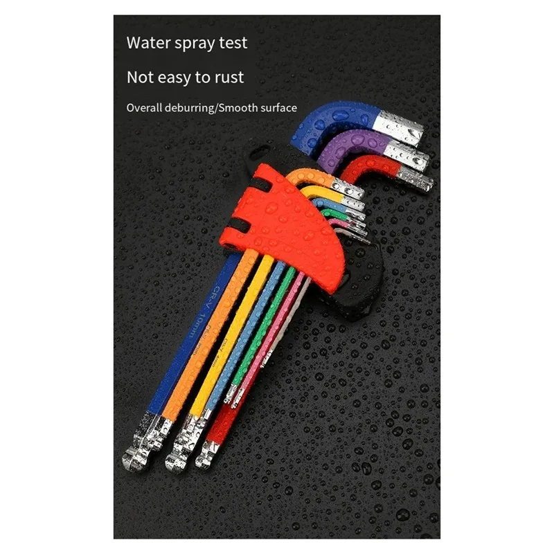 مفك براغي سداسي ملون ومفتاح ربط سداسي أداة تجميع رأس الكرة