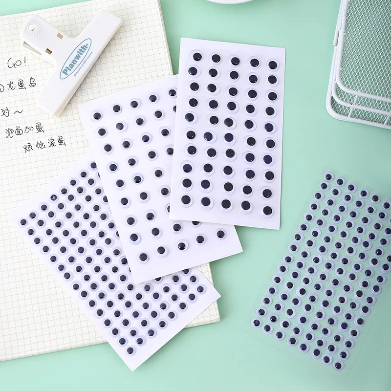 Self Adhesive Googly Eyes Craft Wiggly Eyes Stickers Black White for DIY Plush Doll Toy Making Animal Crafts Supplies