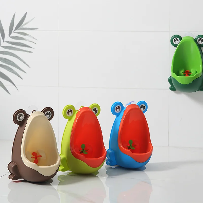 Boy Urinal Cute Frog Kids Travel Potty Training Pot Baby Urinal Baby Potty Toilet Children Stand Wall-Mounted Plastic Pee Potty