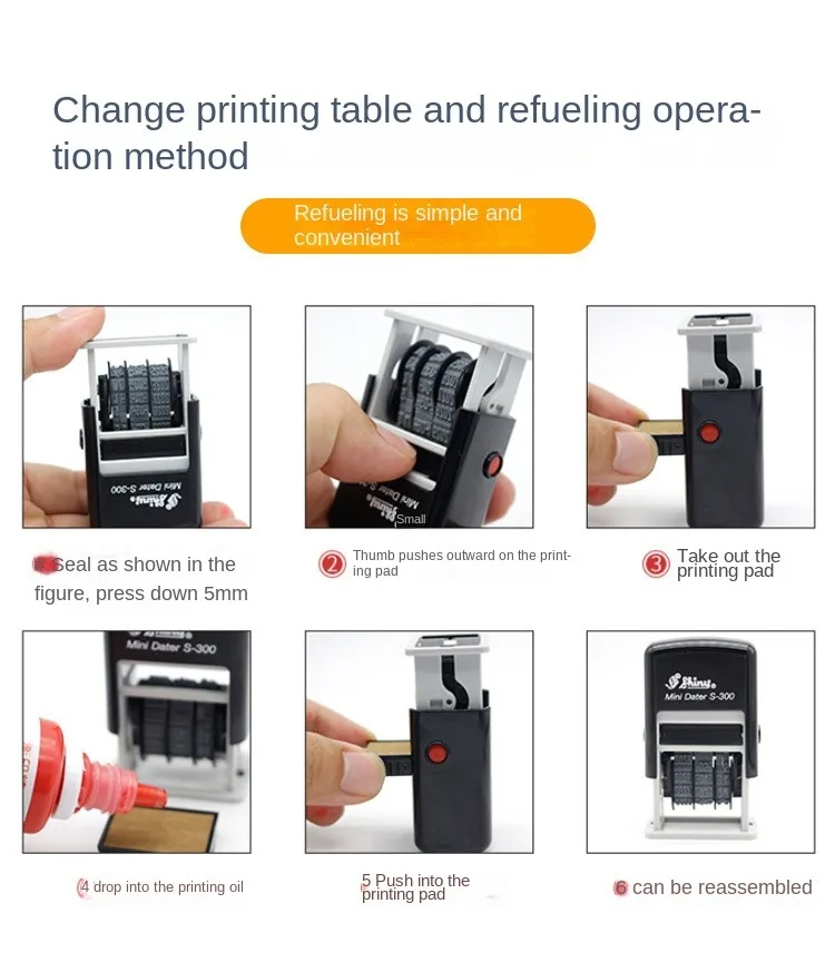 ختم إرجاع الحبر الجديد اللامع S-300، ختم إرجاع الحبر المصغر مع رقم تاريخ انتهاء الصلاحية القابل للتعديل #4