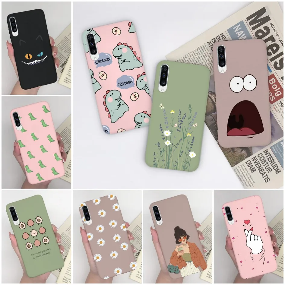 For Samsung A70 A70S Shell Matte Cool Girl Flowers and plants Luxury Phone Back Cover For Samsung Galaxy A70 A70S Fundas Case