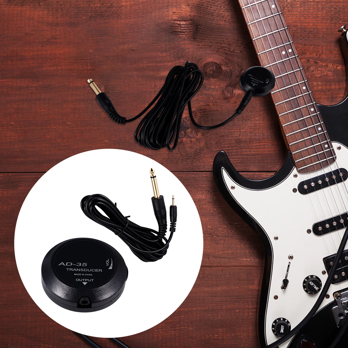 

Mini Guitar Pickup Black Humbucker Hole Free Installation Adjustable Volume Back Adhesive Easy Use Stringed Instruments